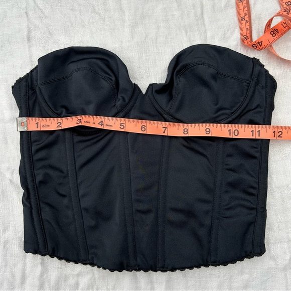 Natori Black Corset Bustier Scalloped Edge Y2K Romantic Grunge Vintage 90s Style - Picture 5 of 9